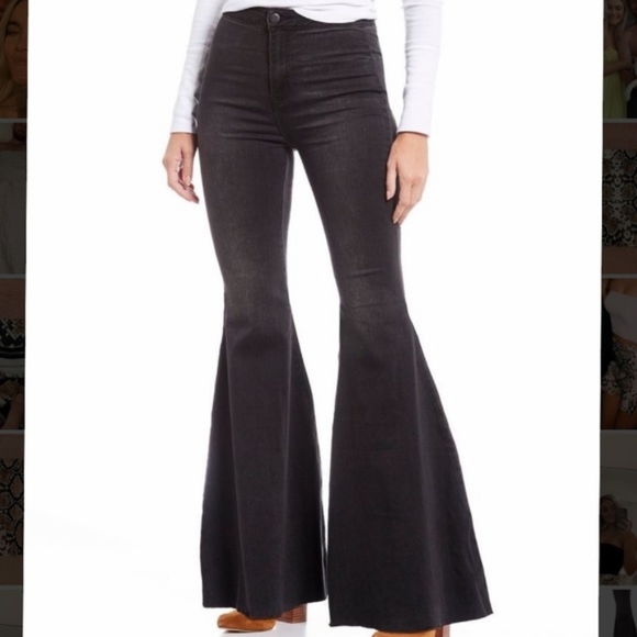 Free People | Jeans | Free People Flare Jeans In Black | Poshmark
